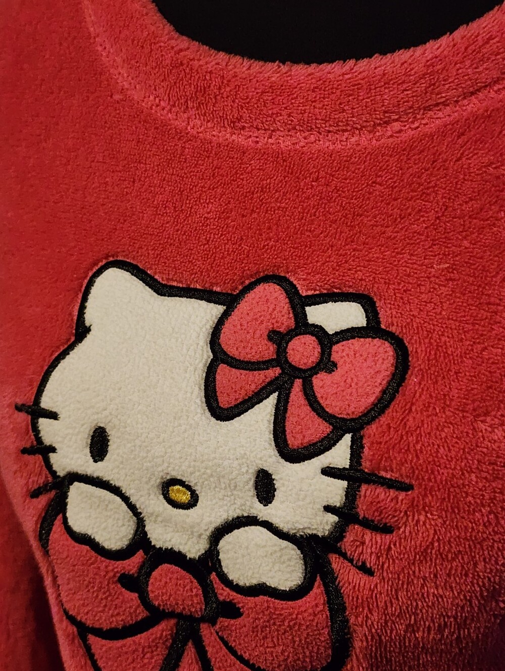 Hello Kitty Pink Plush Long Sleeve Pajama Top - Picture 3 of 4